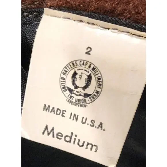 Vintage 80s Cowboy Brown Velour Cowboy Hat Native American Beaded Hatband USA - Picture 7 of 7